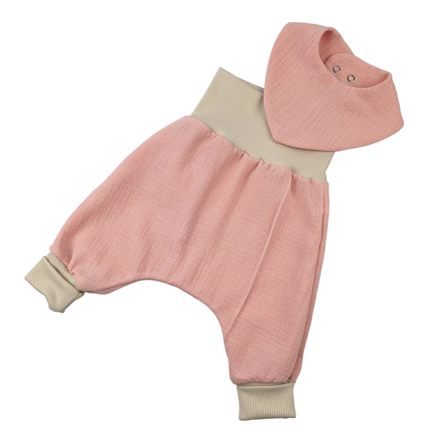Muslin trousers with bib