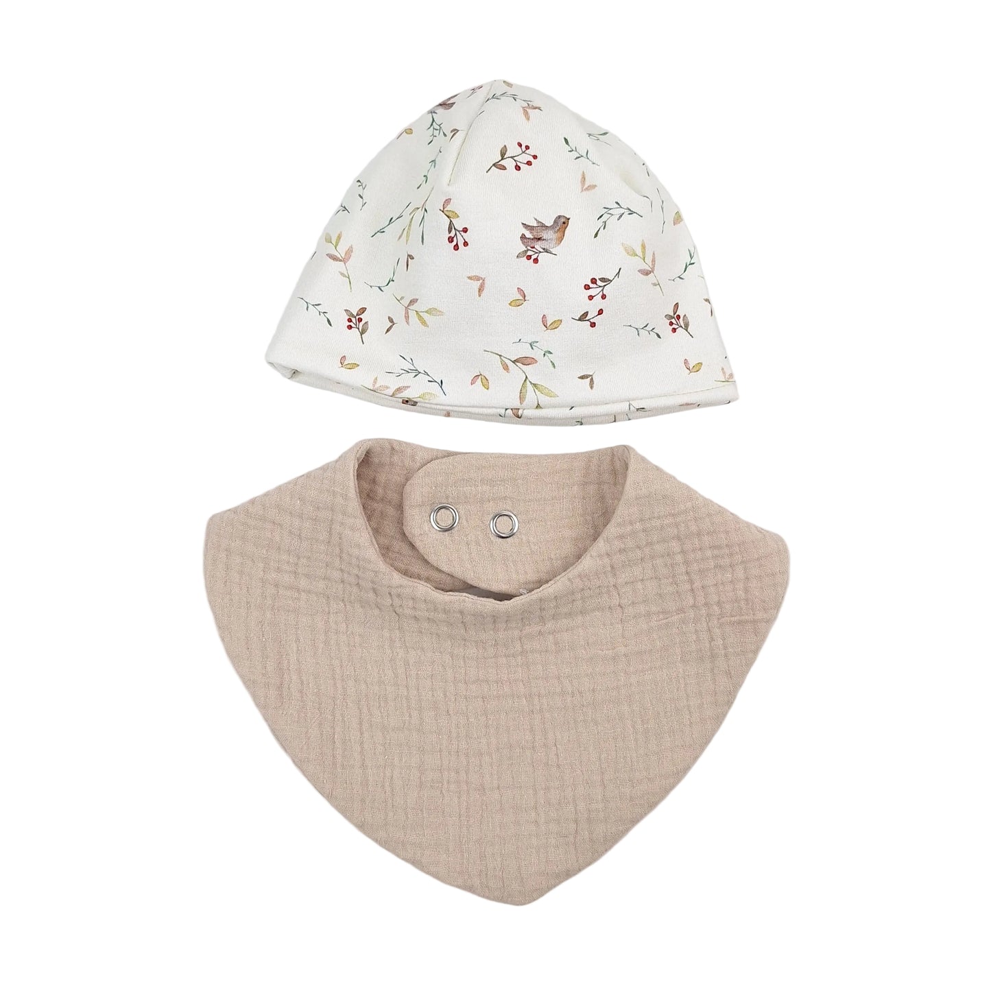 Baby bonnet with bib