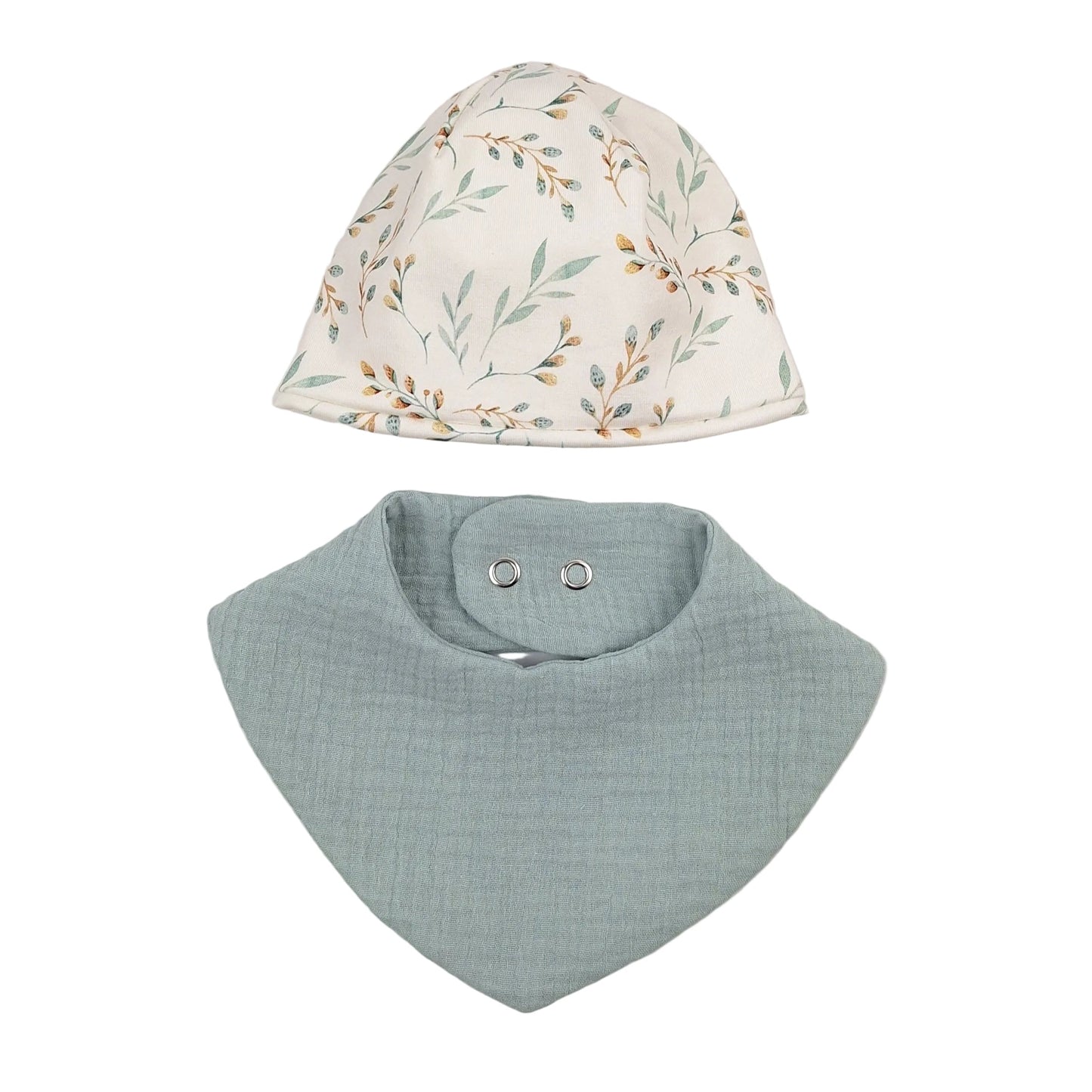 Baby bonnet with bib