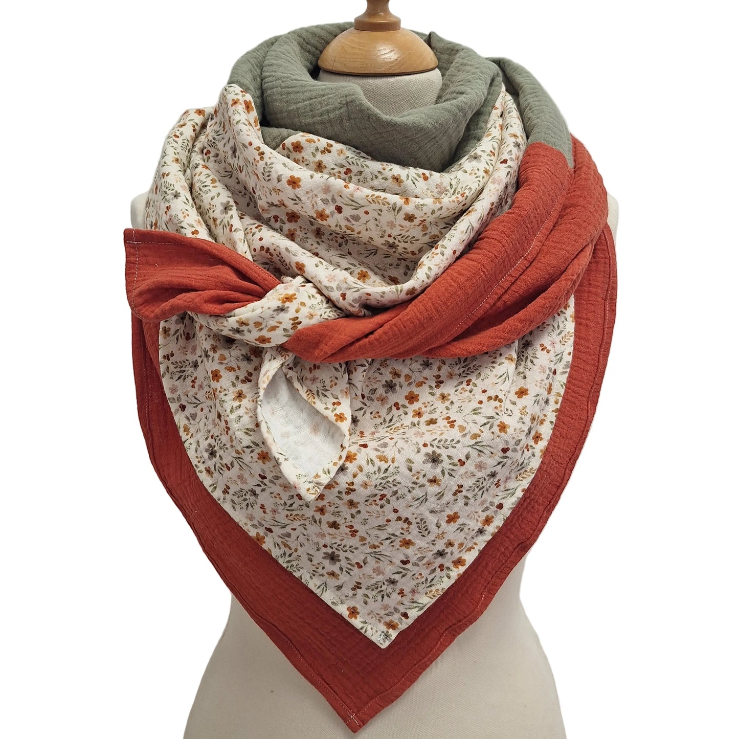 Muslin scarf, multicolored, 120x120