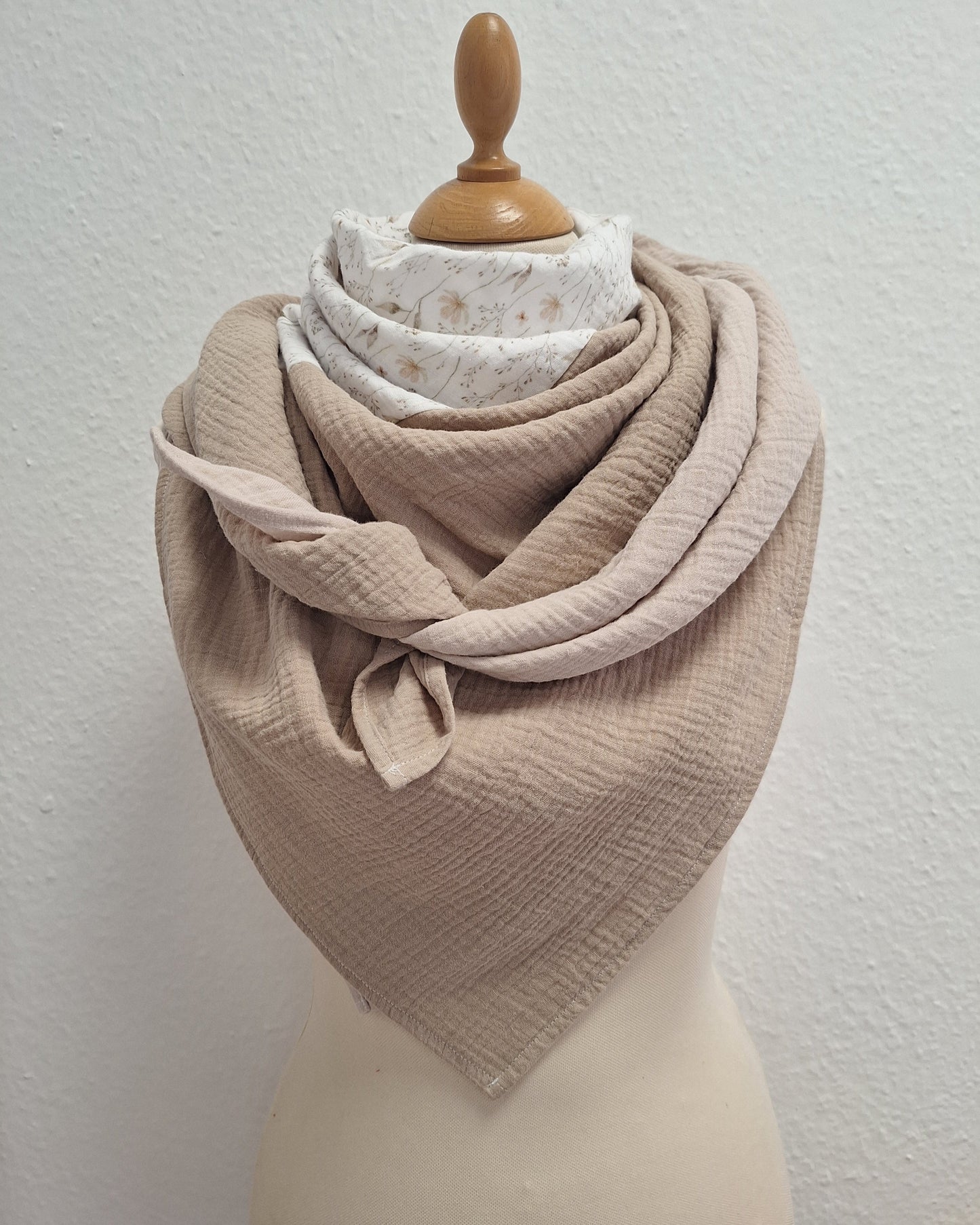 Musselin Tuch mehrfärbig 120x120