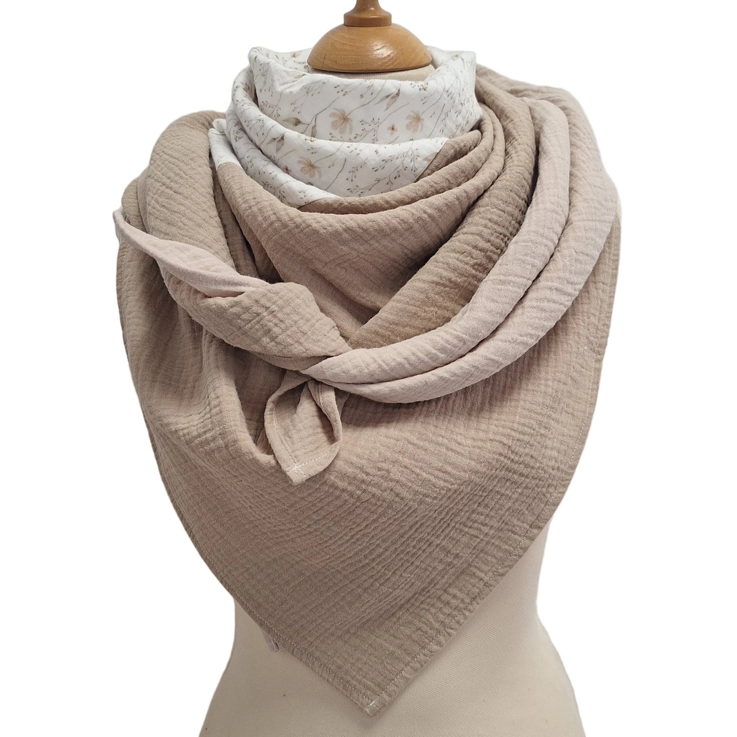 Muslin scarf, multicolored, 120x120