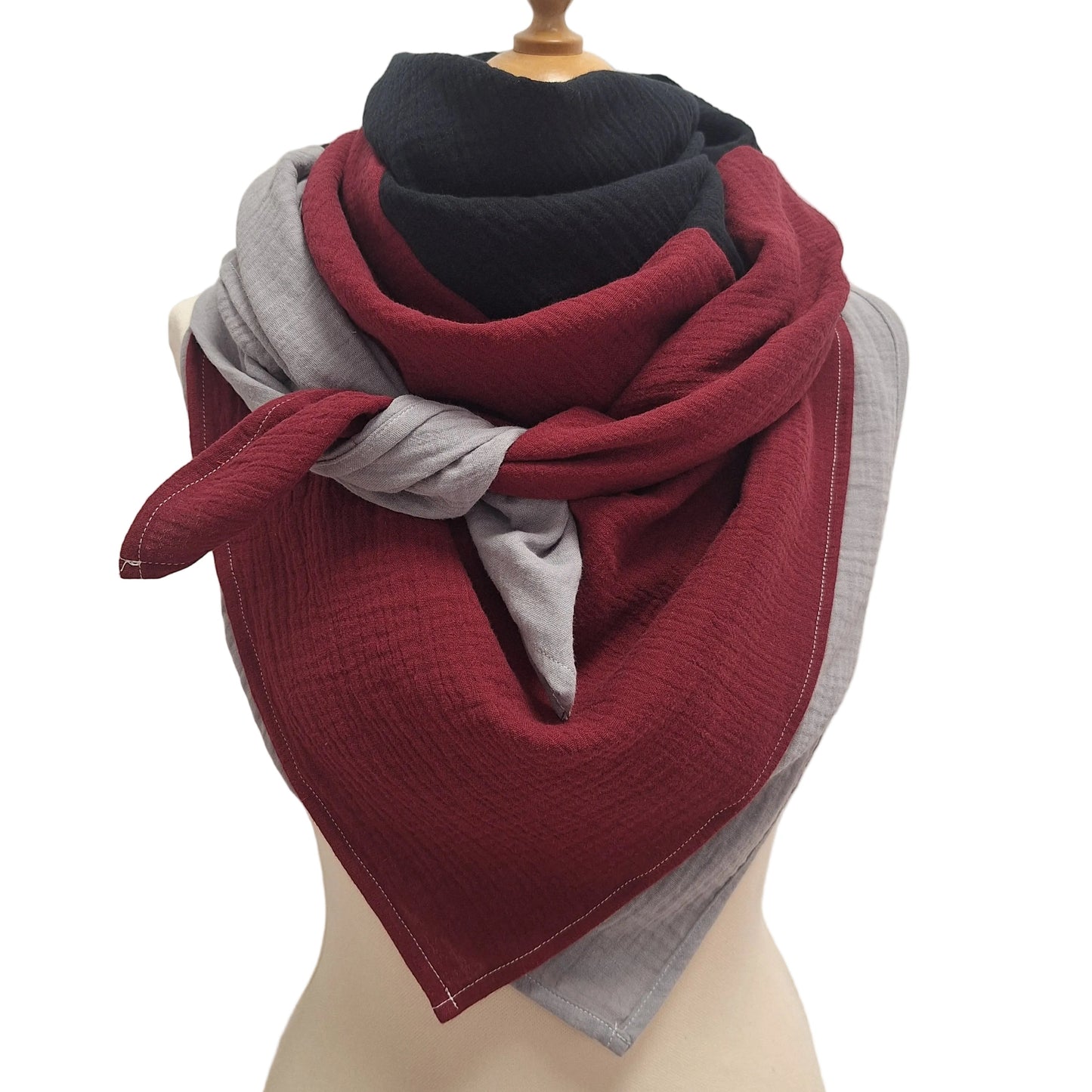 Muslin scarf, multicolored, 120x120