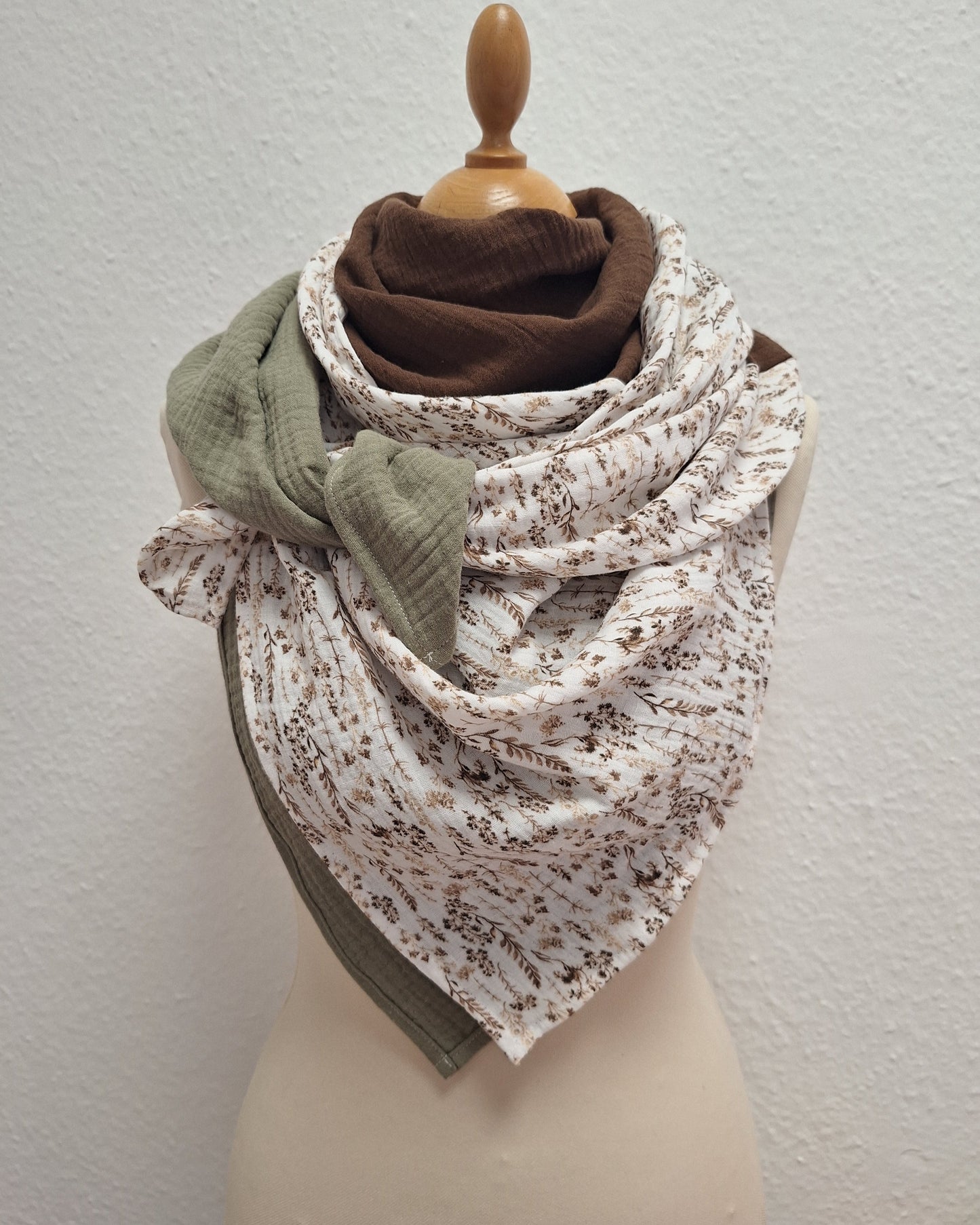 Musselin Tuch mehrfärbig 120x120