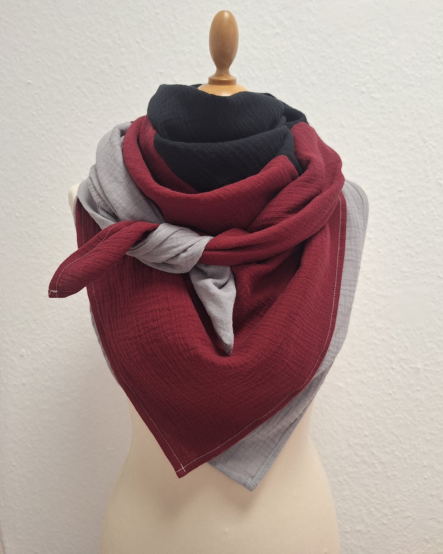 Musselin Tuch mehrfärbig 120x120