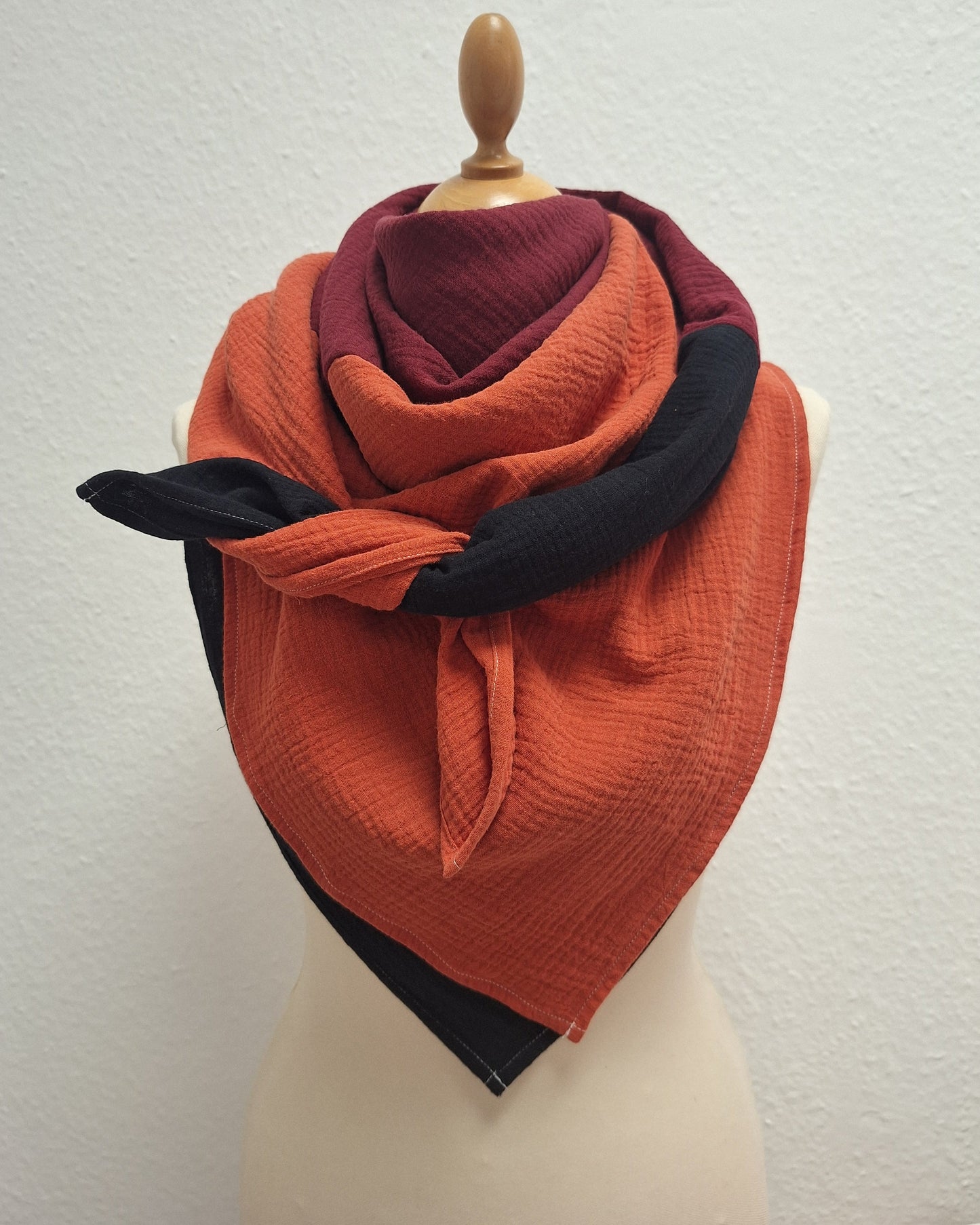 Musselin Tuch mehrfärbig 120x120