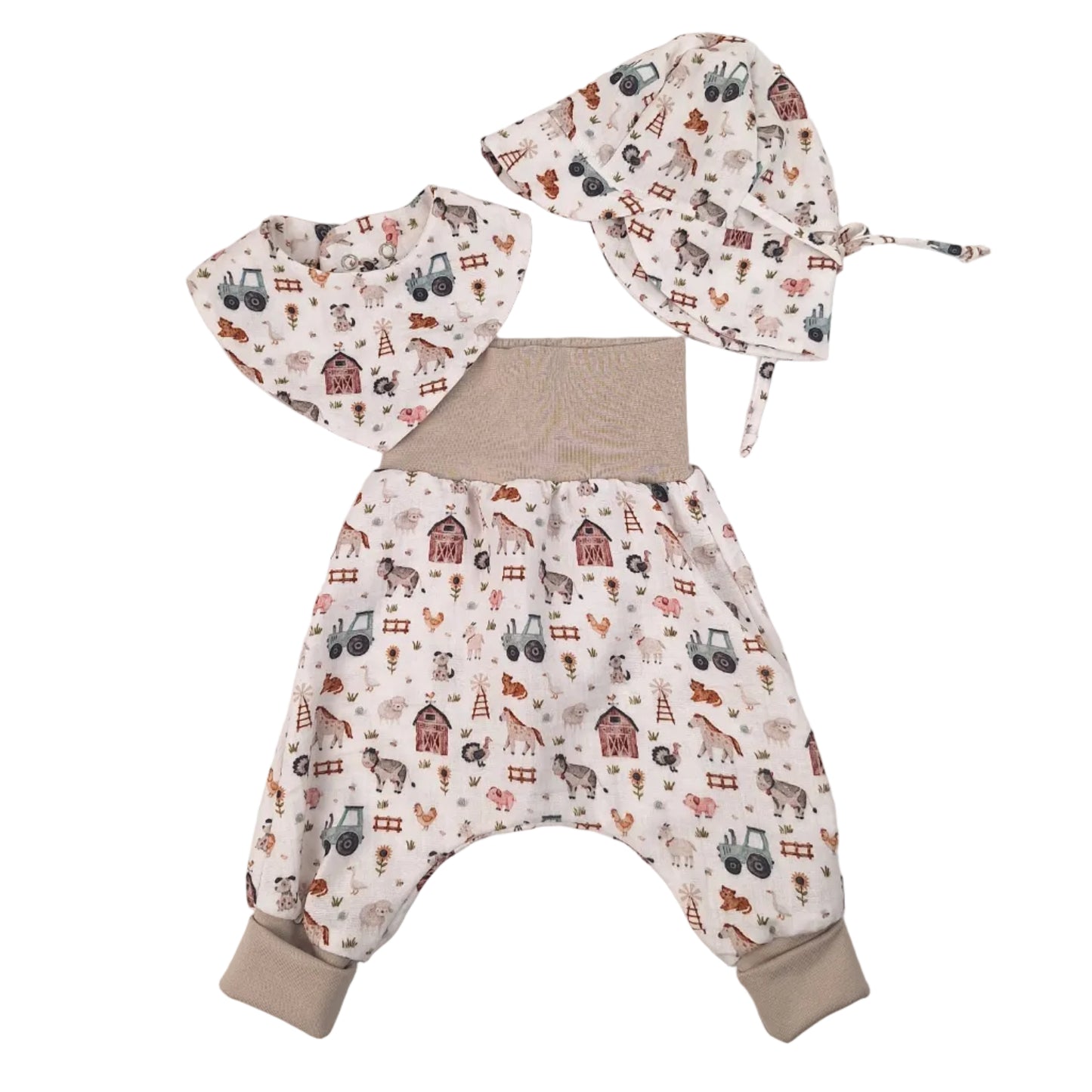 Muslin trousers with bib