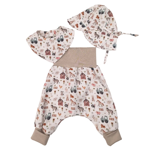 Muslin trousers with bib